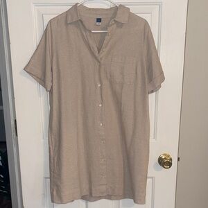 Old Navy Casual khaki Button Down Shirt dress